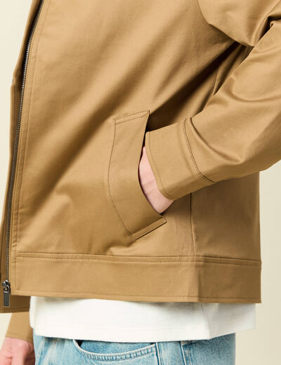 Blouson manches longues doubl&eacute; vert kaki homme