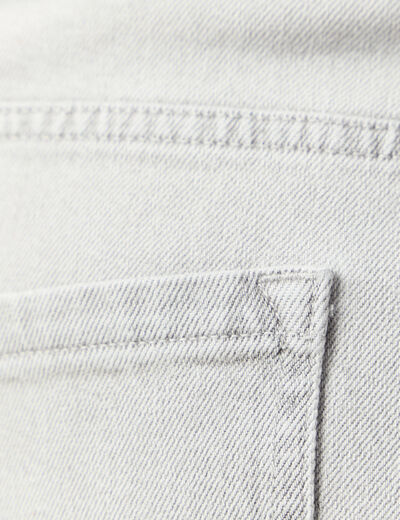 Jeans large taille haute denim gris clair femme