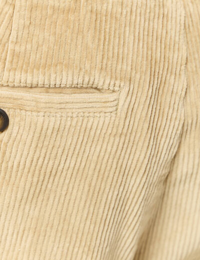 Pantalon jogger velours côtelé beige homme