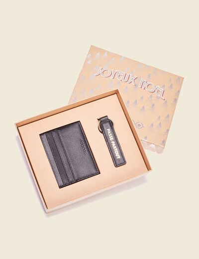 Porte-cartes et porte-clés noir homme