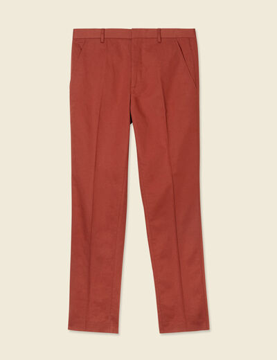Pantalon chino marron cognac homme