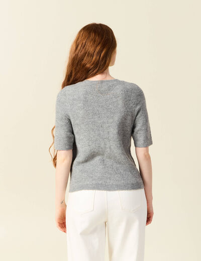 Gilet manches courtes gris clair femme