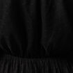 Robe manches longues en voile doubl&eacute;e noir femme