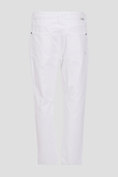 Jeans straight tapered denim blanc homme