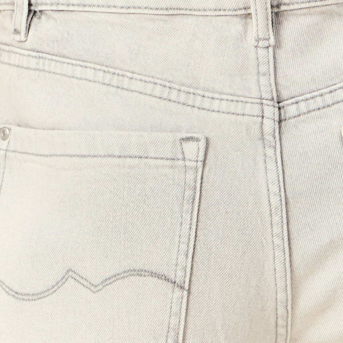 Jeans large taille haute denim gris clair femme