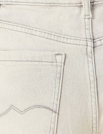 Jeans large taille haute denim gris clair femme