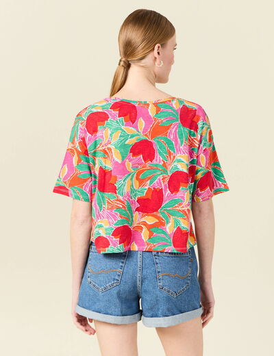 T-shirt manches courtes multicolore femme