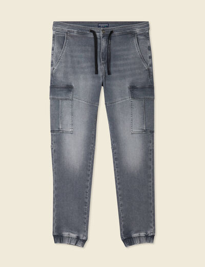 Jeans jogger battle denim gris homme