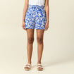 Short droite taille haute bleu femme