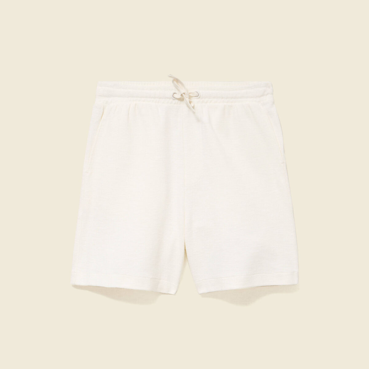 Short droit avec cordon ecru homme