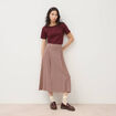 Jupe longue &eacute;vas&eacute;e fluide violet femme
