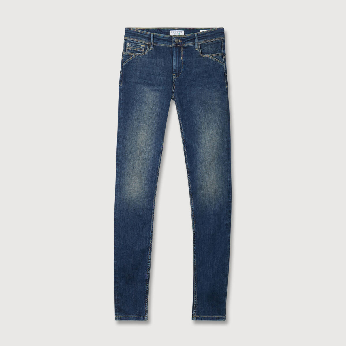 Jeans skinny push-up taille standard denim brut femme