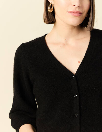 Gilet manches 3/4 noir femme