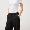 Pantalon droit taille haute noir femme