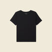 T-shirt cintr&eacute; col rond manches courtes noir femme
