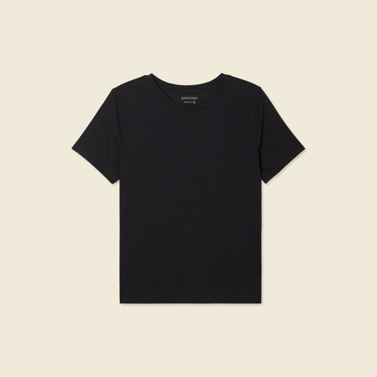 T-shirt cintr&eacute; col rond manches courtes noir femme