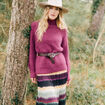 Pull manches longues prune femme