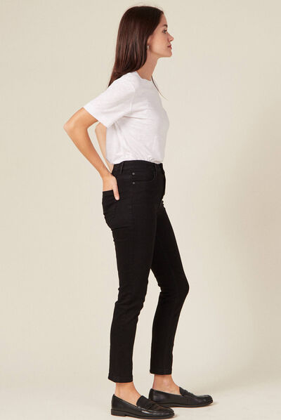 Jeans slim éco-responsable denim noir femme