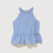 Top droit manches courtes bleu electrique femme