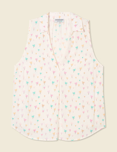 Blouse sans manches blanc femme