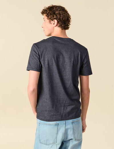 T-shirt manches courtes homme bleu fonc&eacute; homme