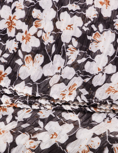 Foulard plissé noir femme