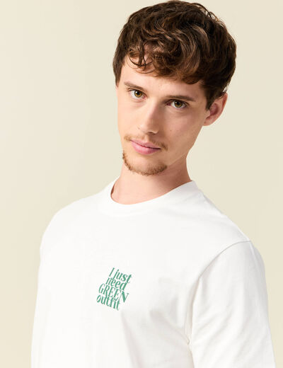 T-shirt en coton ecru homme