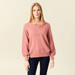 Pull manches longues fabriqué en France rose pastel femme