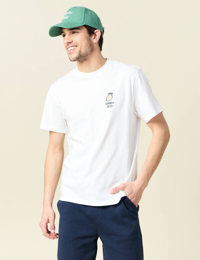 T-shirt manches courtes blanc homme