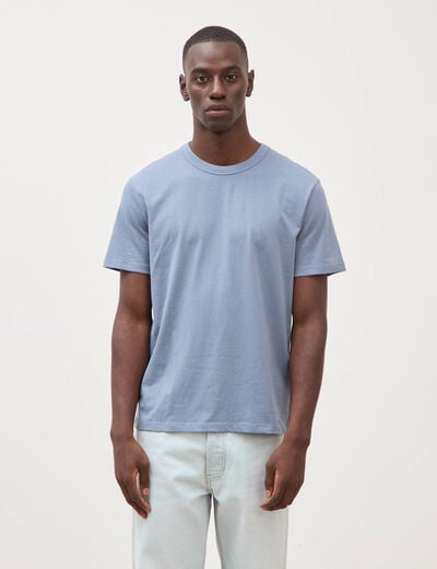 T-shirt en coton manches courtes bleu gris homme