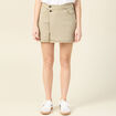 Jupe-short droite en jean vert kaki femme