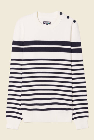 Pull éco-responsable ecru homme