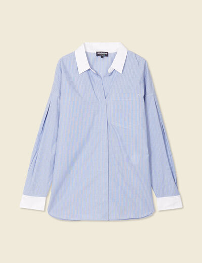 Chemise éco-responsable bleu femme