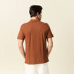 Polo éco-responsable marron cognac homme
