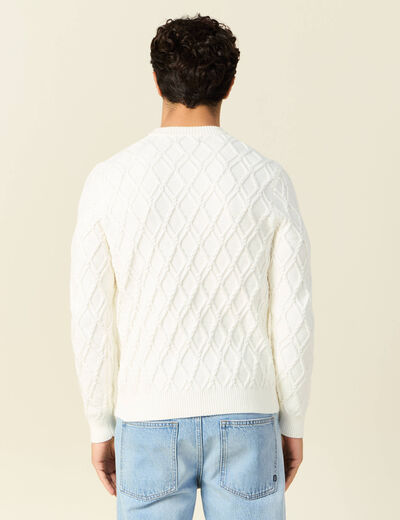 Pull manches longues blanc homme