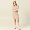 Robe pull droite taupe femme