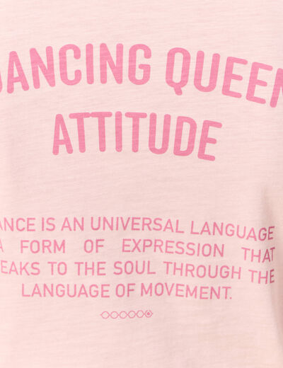 T-shirt en coton manches courtes rose pastel femme
