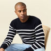 Pull manches longues fabriqu&eacute; en France bleu marine homme