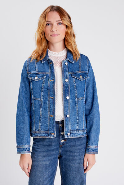 Veste en jean éco-responsable denim stone femme
