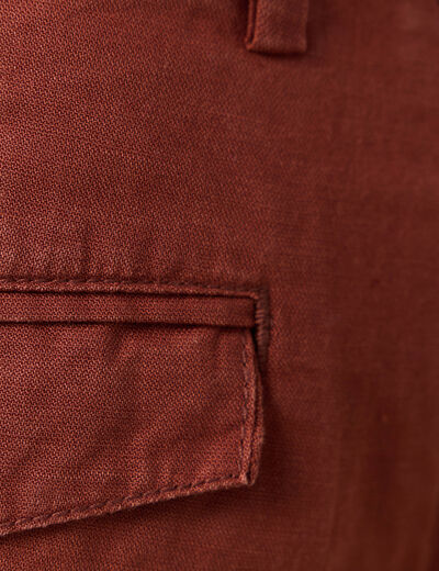Bermuda droite à coulisse marron cognac homme