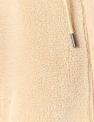 Blouson oversize sherpa creme femme
