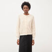 Gilet manches longues col rond beige femme