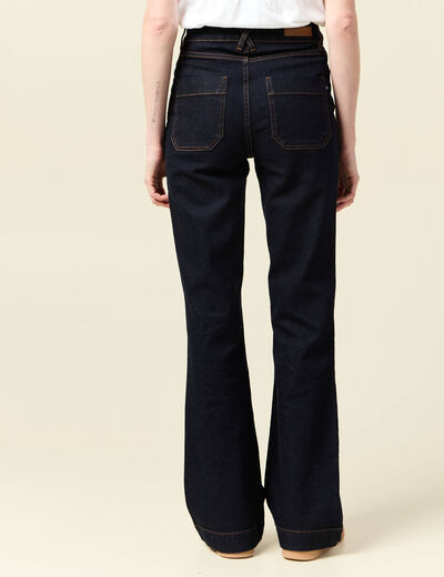 Jeans flare 7/8ème denim brut rinse femme