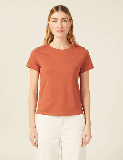 T-shirt manches courtes orange femme