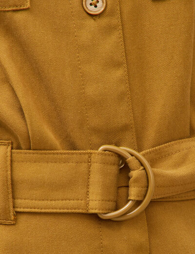 Combinaison salopette col am&eacute;ricain vert olive femme