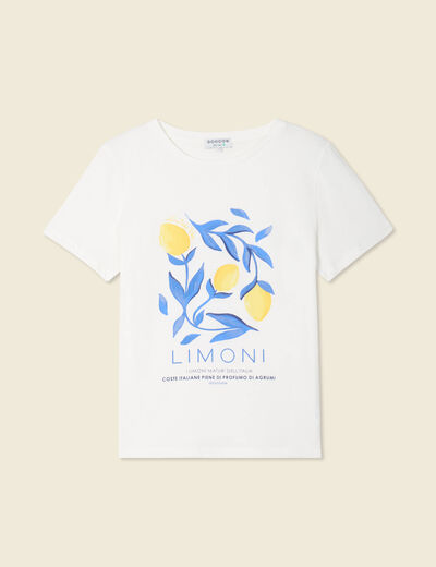 T-shirt manches courtes blanc femme
