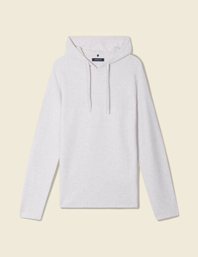 Pull à capuche ecru homme