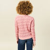 Pull manches longues ajouré rose saumon femme