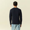 Pull col rond manches longues bleu marine homme
