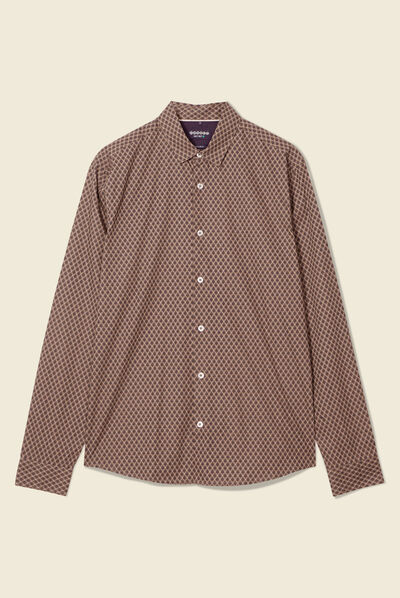 Chemise éco-responsable marron homme